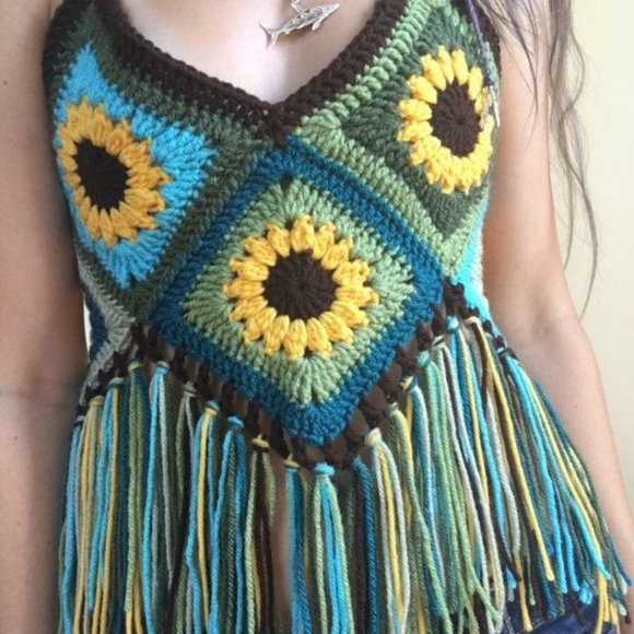 Sunflower haltertop, bikinitop beachwear - Picture 3 of 3